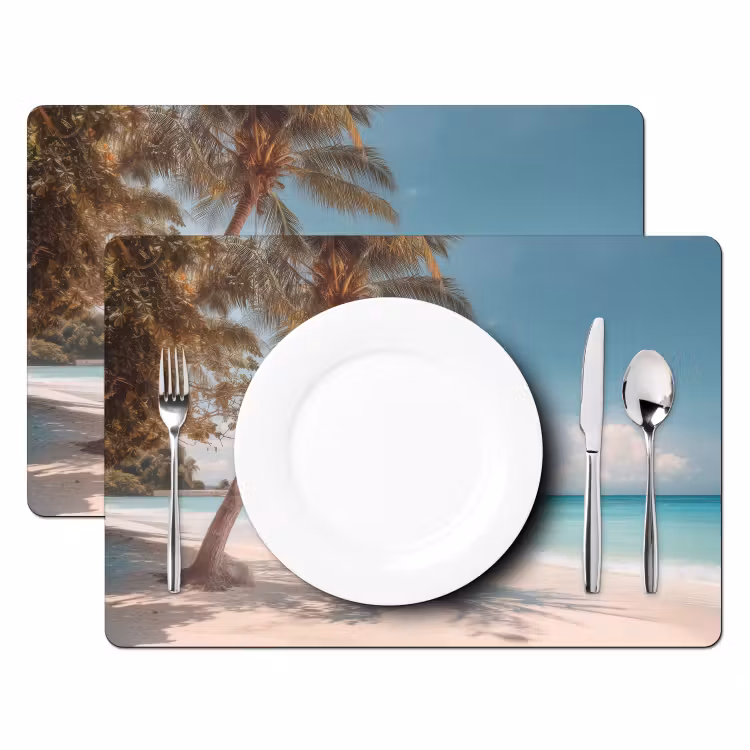 Placemat - 6 stuks - Palmboom - Schommel - Strand - Lucht — 2