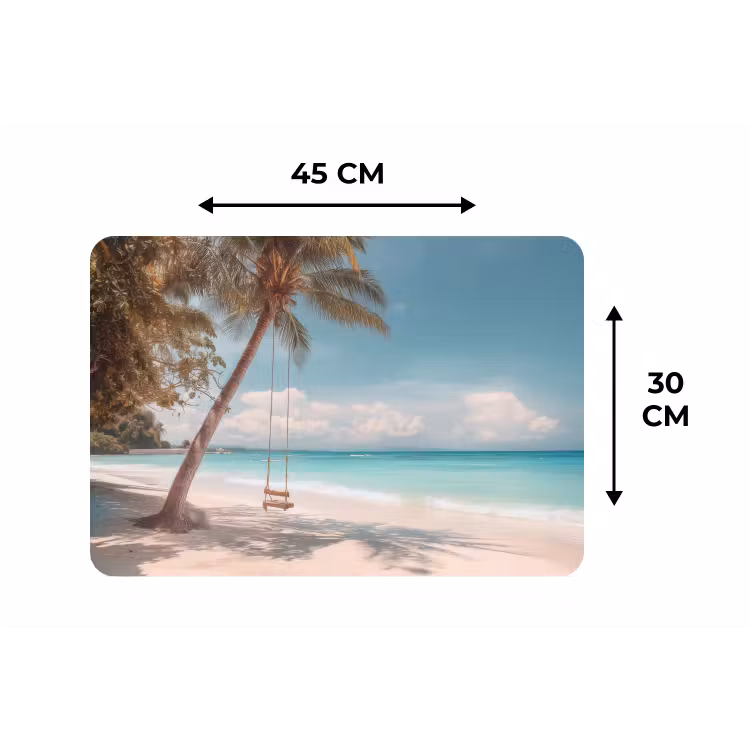 Placemat - 6 stuks - Palmboom - Schommel - Strand - Lucht — 3