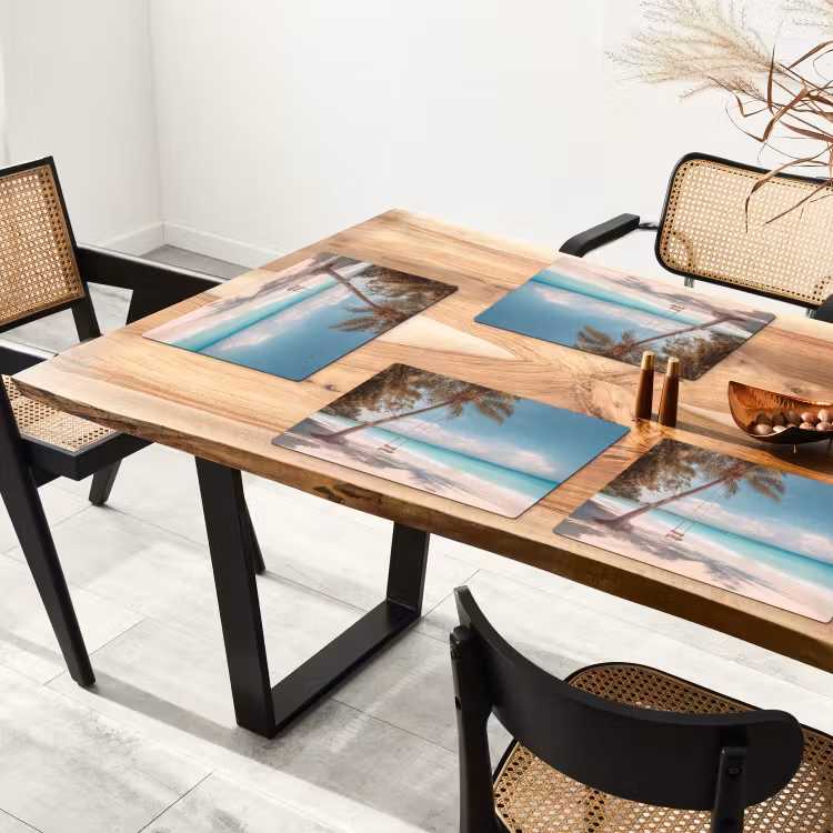 Placemat - 6 stuks - Palmboom - Schommel - Strand - Lucht — 5