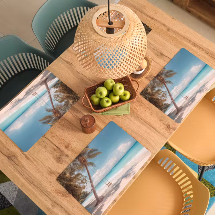 Placemat - 6 stuks - Palmboom - Schommel - Strand - Lucht — 6