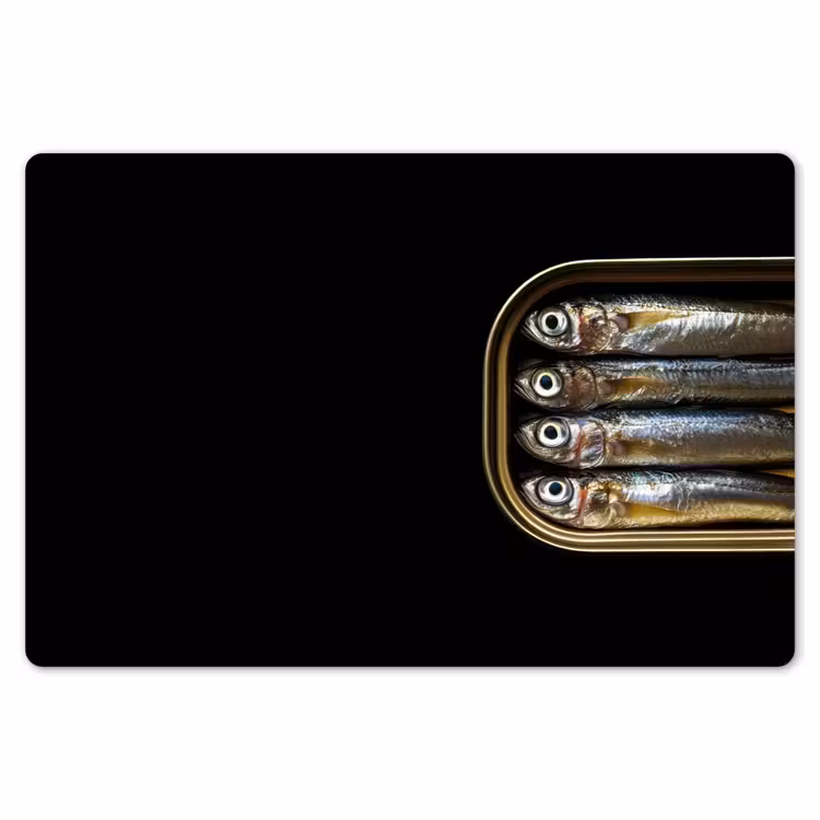 Placemat - 6 stuks - Sardines - Blik - Zwart - Vissen — 7