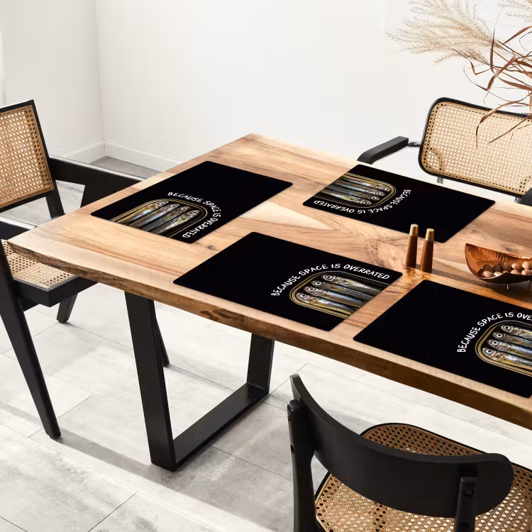Placemat - 6 stuks - Sardines - Tekst - Vis - Blik — 5