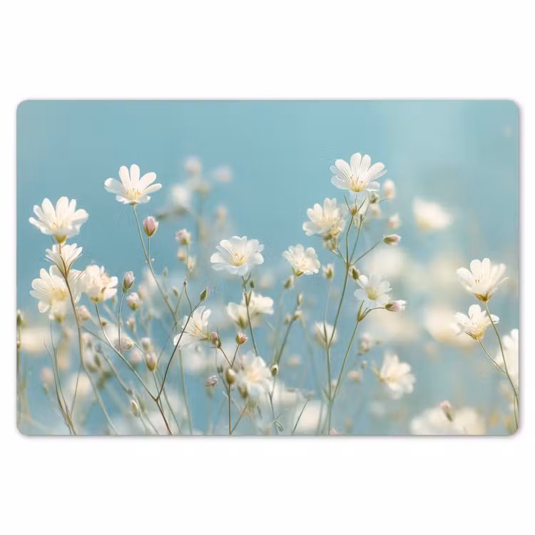 Placemat - 6 stuks - Stengels - Bloemen - Lucht - Wit — 7