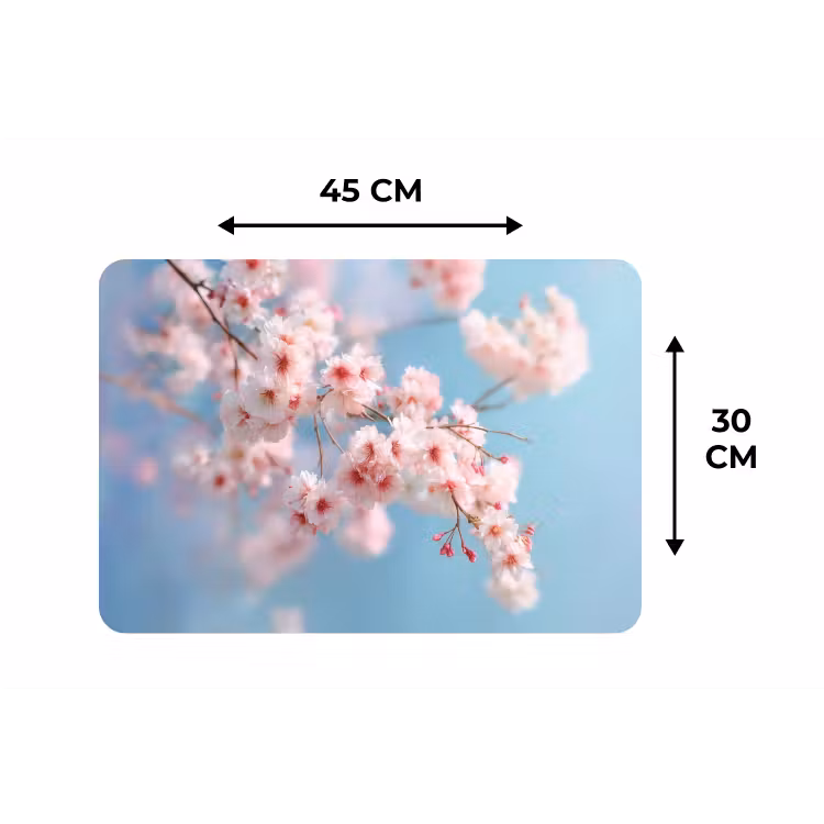 Placemat - 6 stuks - Takken - Bloesems - Roze — 3