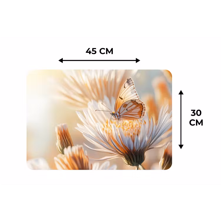 Placemat - 6 stuks - Vlinder - Bloem - Oranje — 3