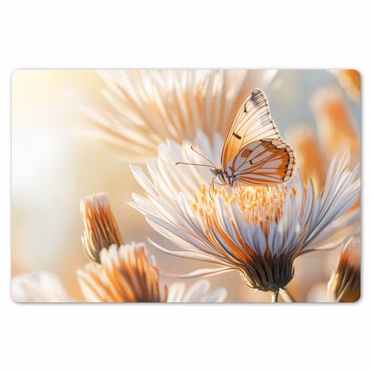 Placemat - 6 stuks - Vlinder - Bloem - Oranje — 7