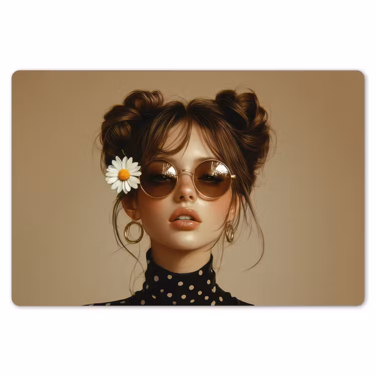 Placemat - 6 stuks - Vrouw - Beige - Bloem - Modern - Portret — 7