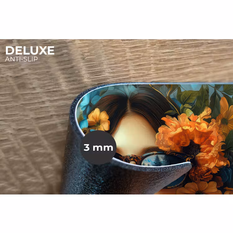 Placemat - 6 stuks - Vrouw - Bloemen - Oranje - Blauw - Modern — 4