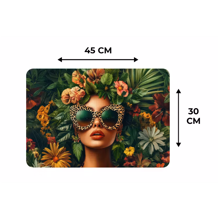 Placemat - 6 stuks - Vrouw - Panterprint - Jungle - Natuur - Luxe — 3