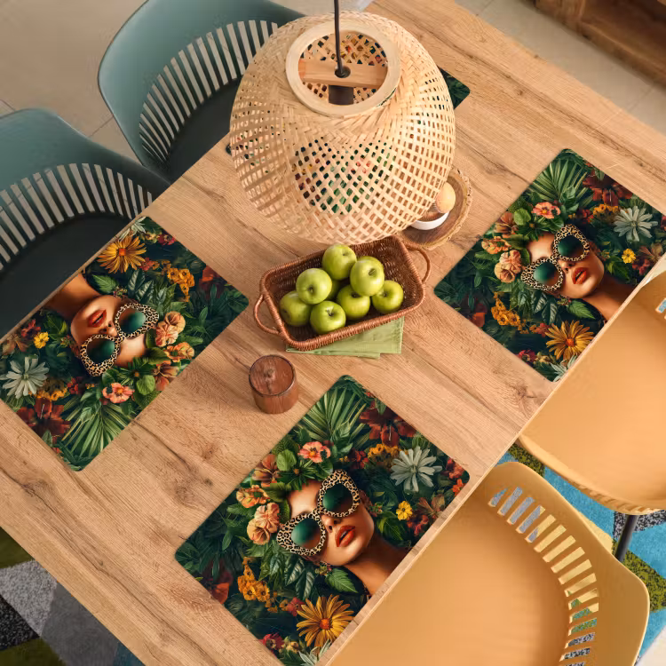 Placemat - 6 stuks - Vrouw - Panterprint - Jungle - Natuur - Luxe — 6