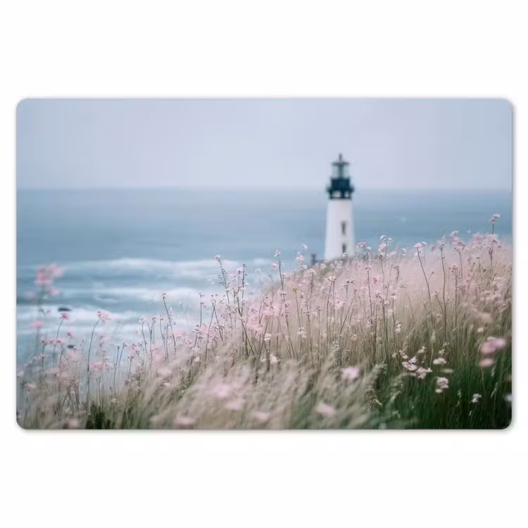 Placemat - 6 stuks - Vuurtoren - Klif - Zee - Bloemen — 7