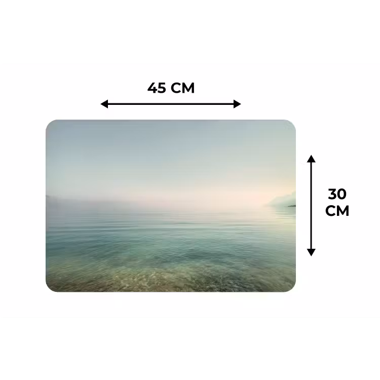 Placemat - 6 stuks - Zee - Horizon - Blauw - Mist — 3