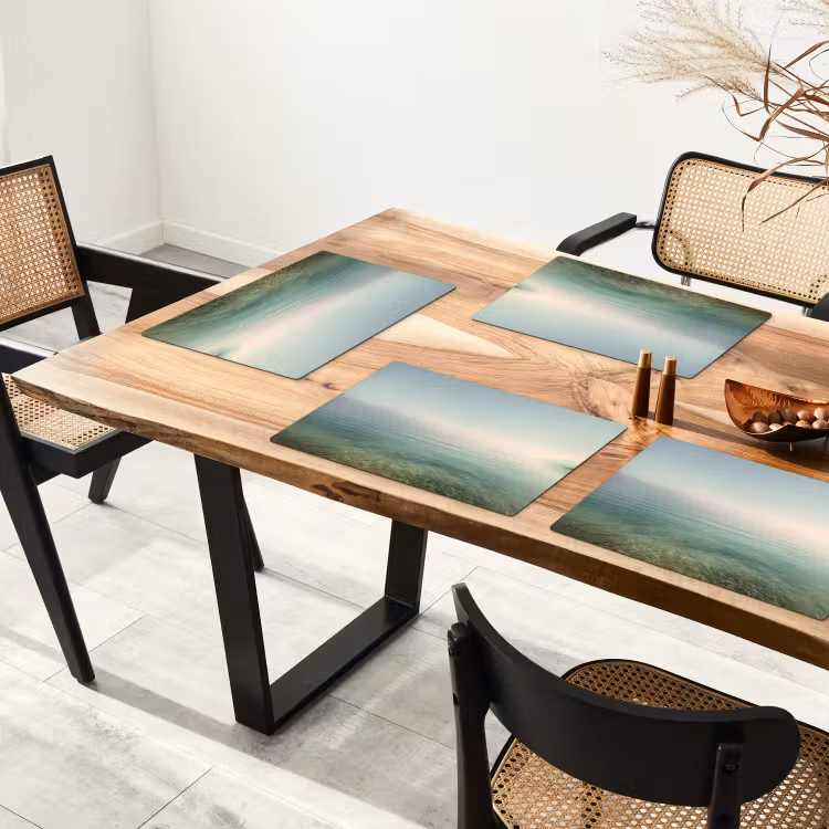 Placemat - 6 stuks - Zee - Horizon - Blauw - Mist — 5