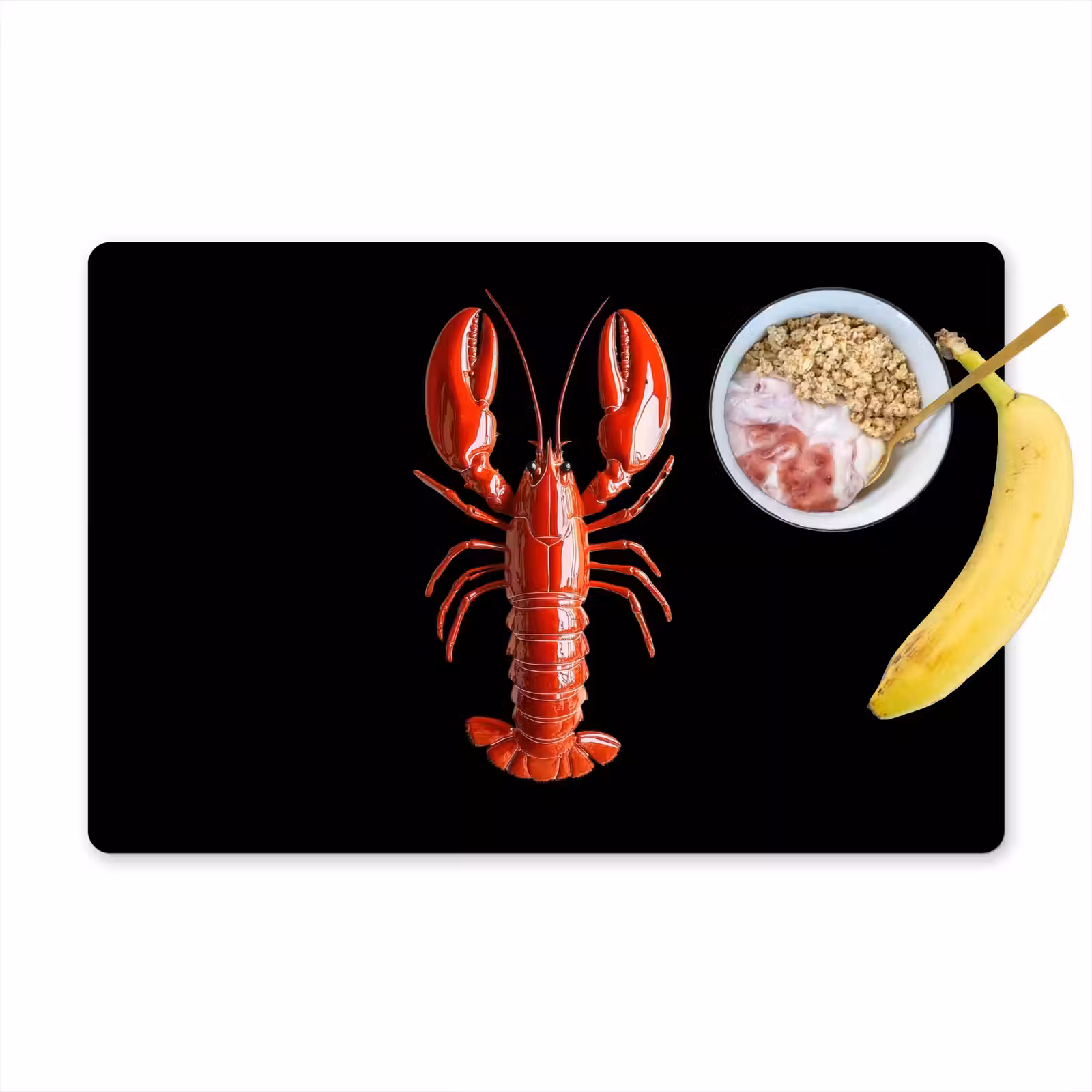 Placemat - 6 stuks - Kreeft - Glossier Rood - Zwart — 1