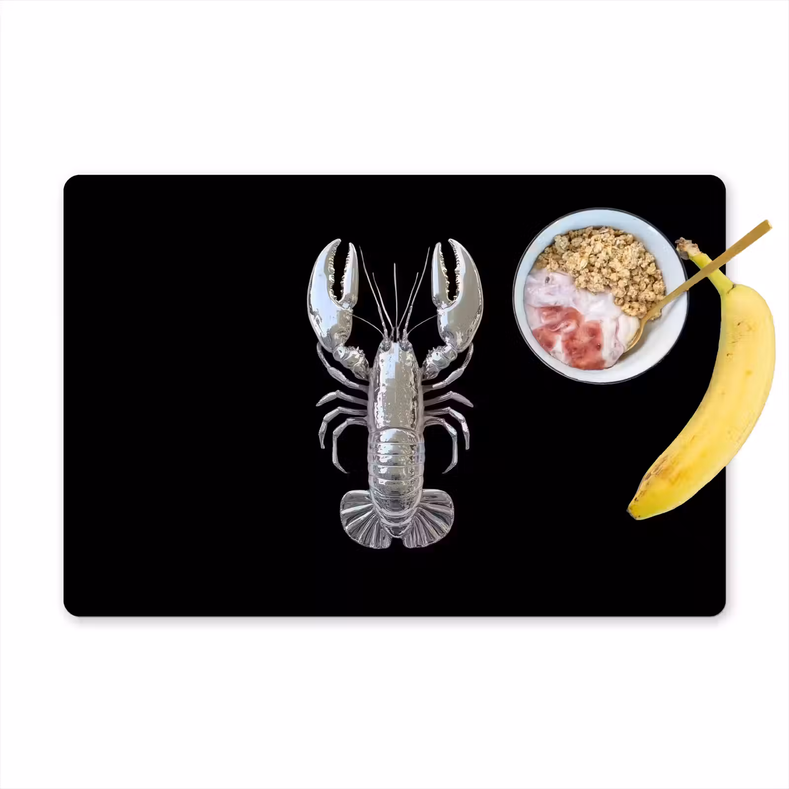 Placemat - 6 stuks - Kreeft - Zilver - Metallic - Luxe — 1