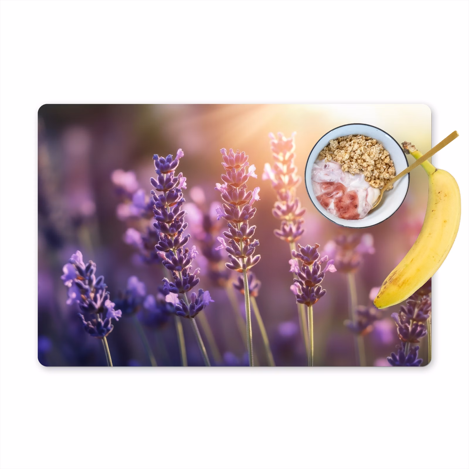 Placemat - 6 stuks - Lavendelbloemen - Paars - Zonlicht — 1