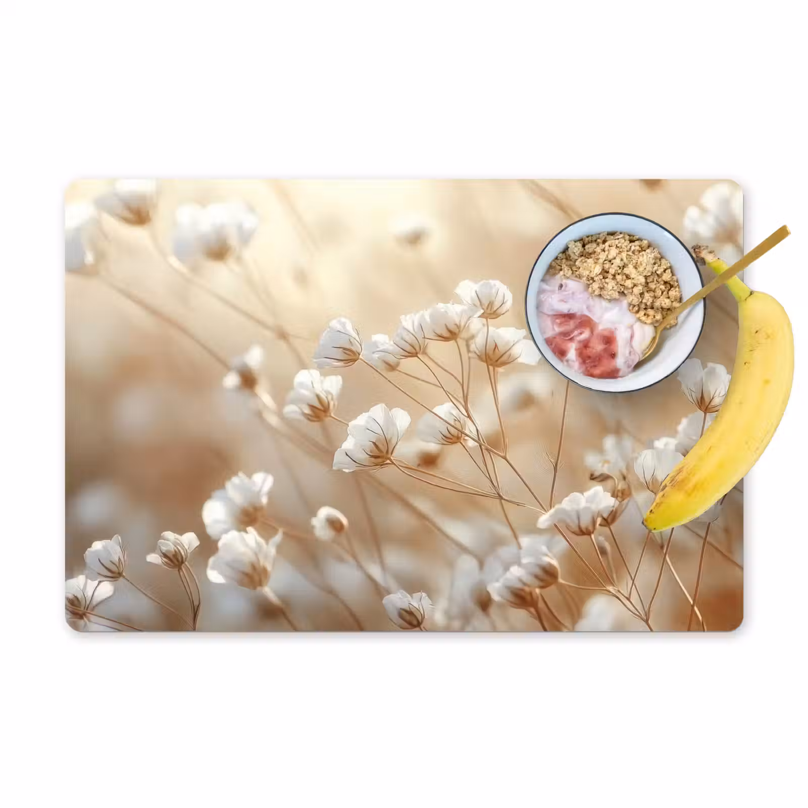 Placemat - 6 stuks - Wilde - Bloemen - Wit — 1