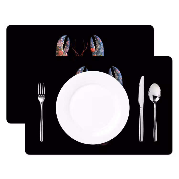 Placemat - 6 stuks - Kreeft - Borduur - Kleurrijk - Bloemen — 2