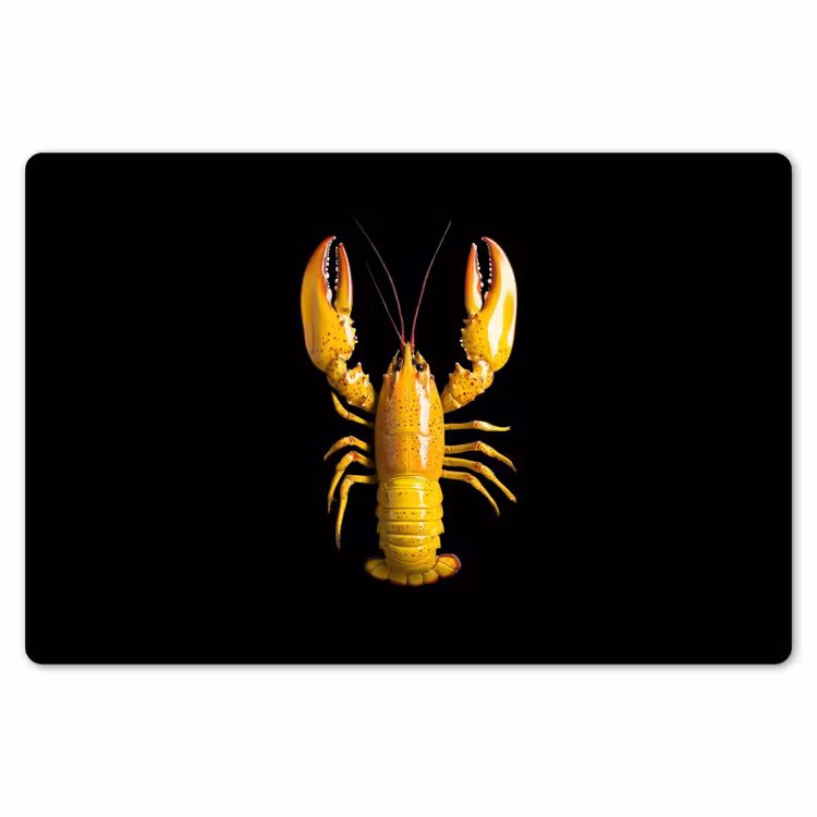 Placemat - 6 stuks - Kreeft - Geel - Stippen - Effen — 7