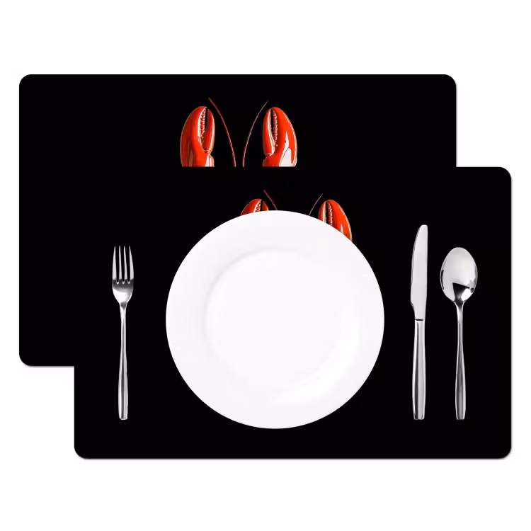 Placemat - 6 stuks - Kreeft - Glossier Rood - Zwart — 2