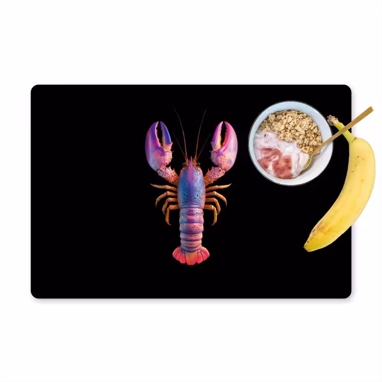 Placemat - 6 stuks - Kreeft - Paars - Roze - Zwart - Stippen - Lila — 1