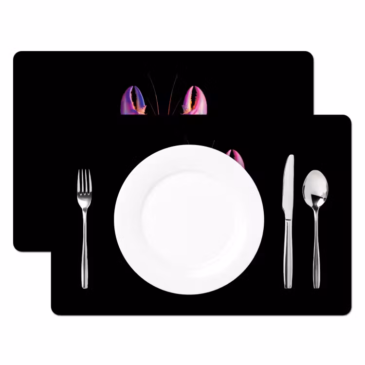 Placemat - 6 stuks - Kreeft - Paars - Roze - Zwart - Stippen - Lila — 2