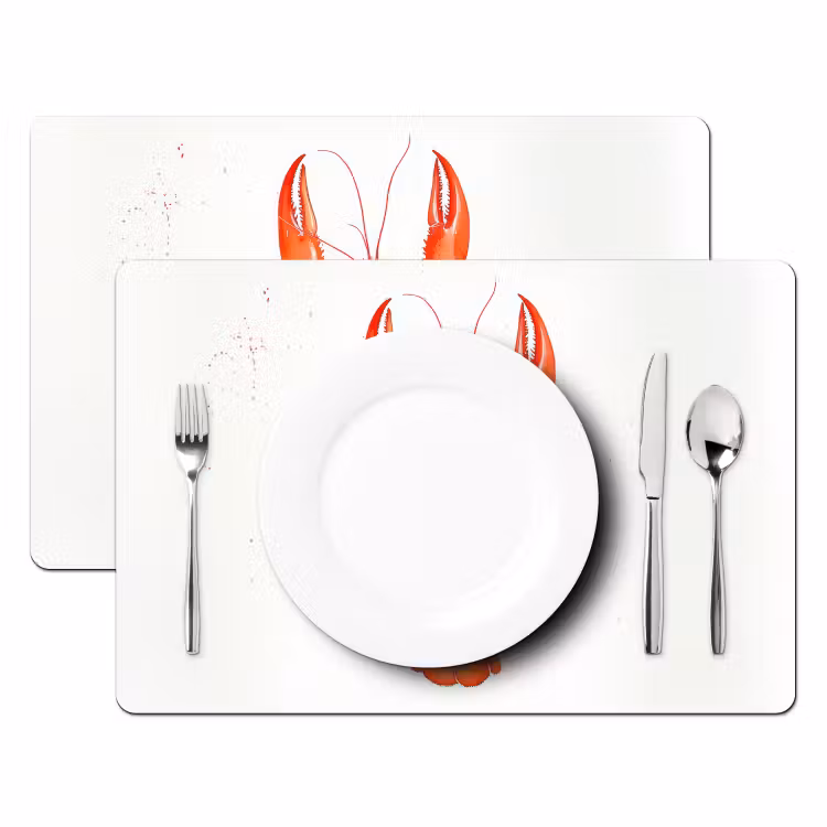 Placemat - 6 stuks - Kreeft - Waterverf - Aquarel - Oranje — 2