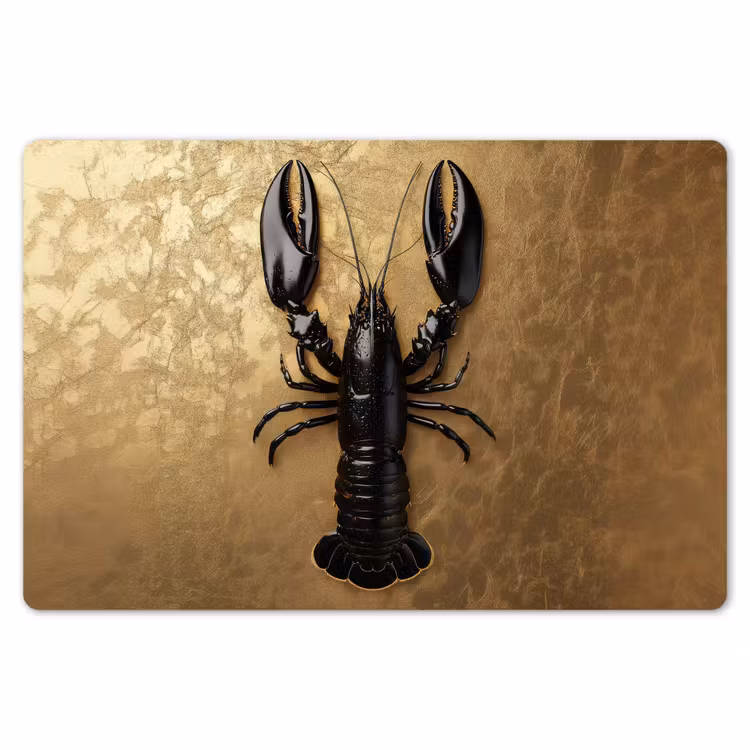 Placemat - 6 stuks - Kreeft - Zwart - Goud - Luxe — 7