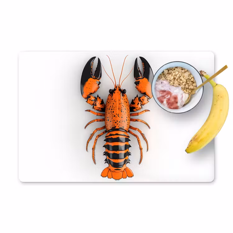 Placemat - 6 stuks - Kreeft - Zwart - Oranje - Wit - Uniek — 1