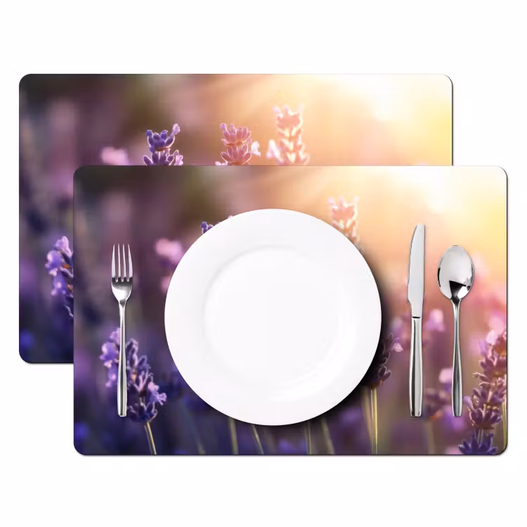 Placemat - 6 stuks - Lavendelbloemen - Paars - Zonlicht — 2