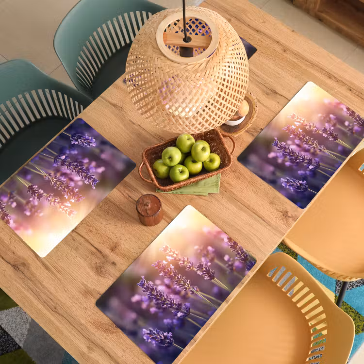 Placemat - 6 stuks - Lavendelbloemen - Paars - Zonlicht — 6