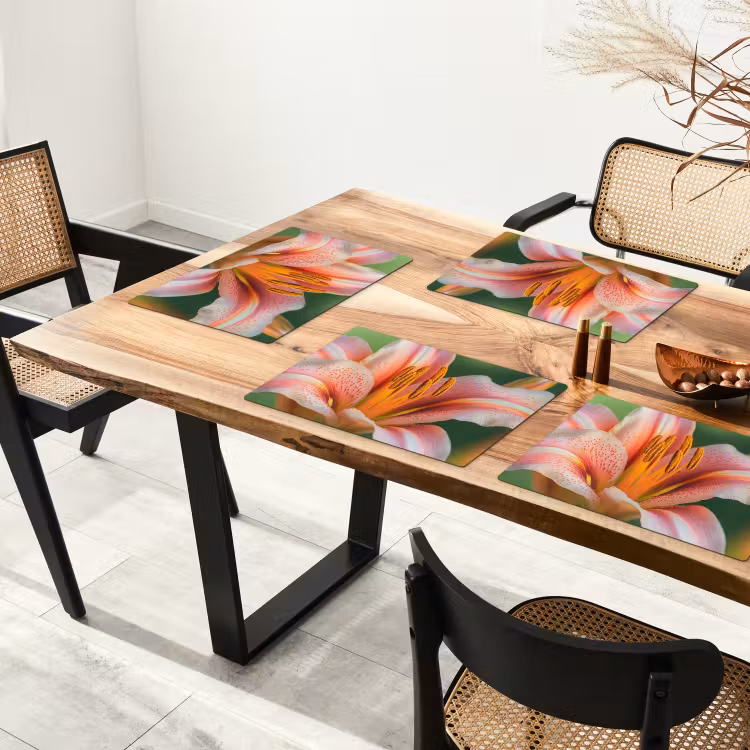 Placemat - 6 stuks - Lelie - Close up - Lichtroze — 5