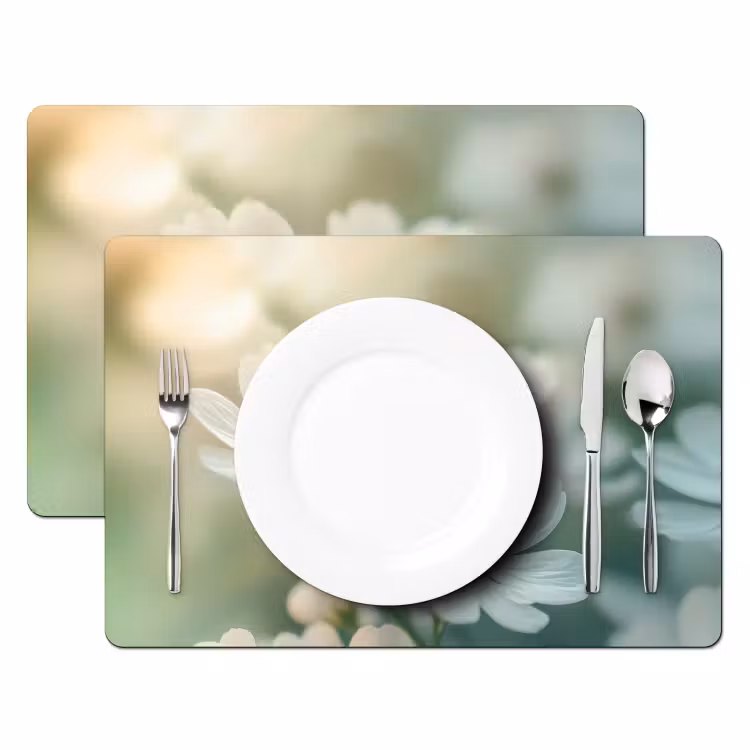 Placemat - 6 stuks - Lieveheersbeestje - Bloemen - Wit — 2