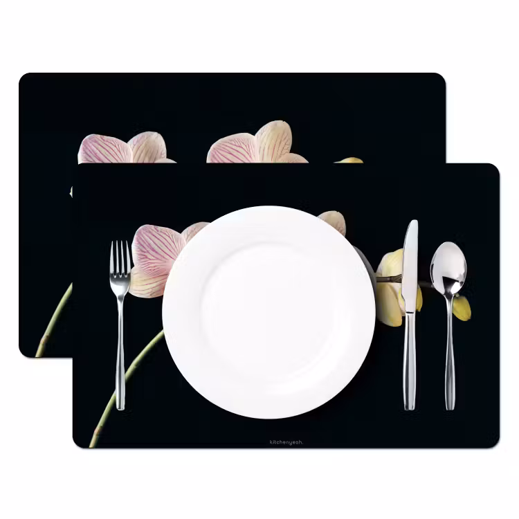 Placemat - 6 stuks - Orchidee - Roze - Bloemen — 2
