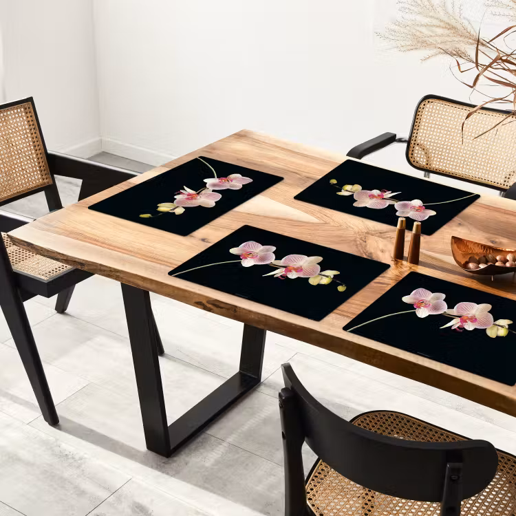 Placemat - 6 stuks - Orchidee - Roze - Bloemen — 5
