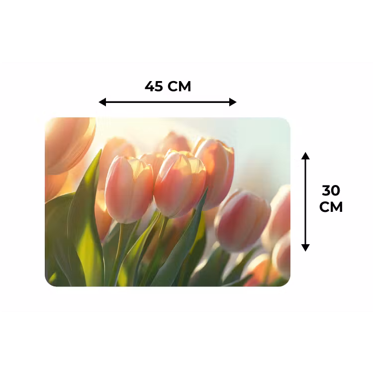 Placemat - 6 stuks - Tulpen - Roze - Zonnestralen — 3
