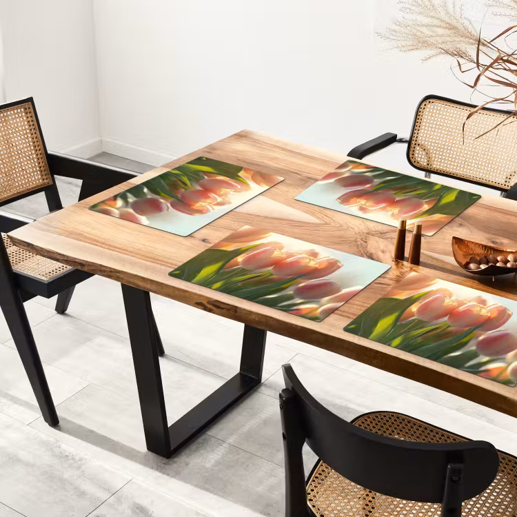 Placemat - 6 stuks - Tulpen - Roze - Zonnestralen — 5