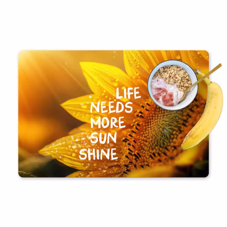 Placemat - 6 stuks - Zonnebloem - Close up - Geel - Quote — 1