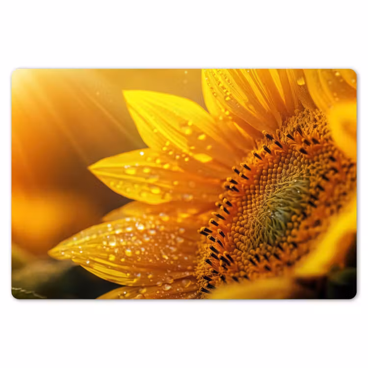 Placemat - 6 stuks - Zonnebloem - Dauwdruppels - Geel - Zonlicht — 7