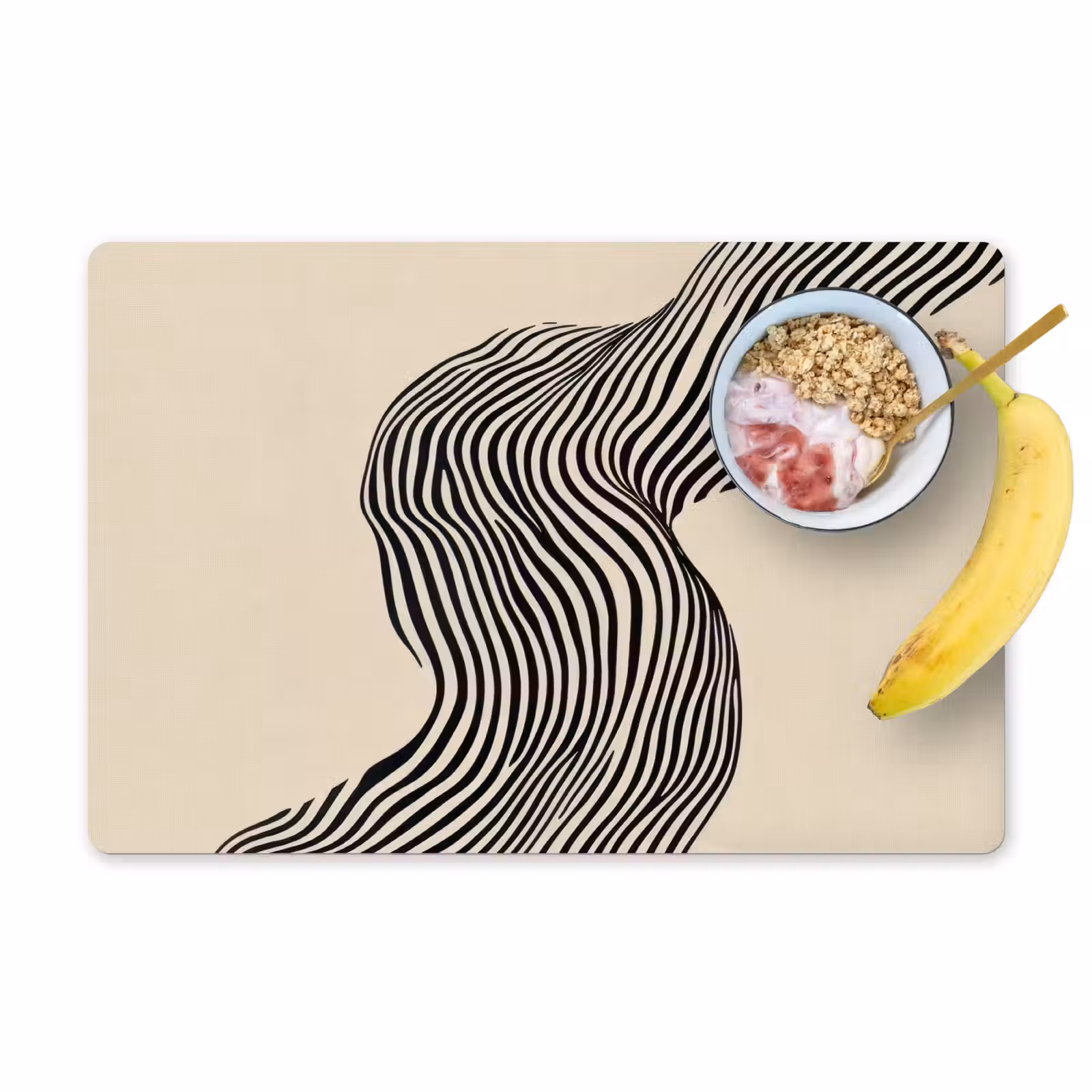 Placemat - 6 stuks - Golvend - Lijnen - Abstract - Silhouet — 1