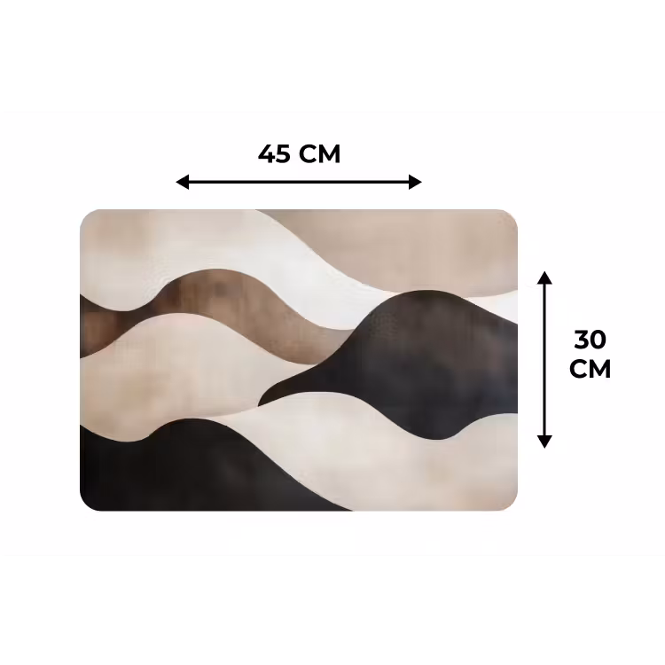Placemat - 6 stuks - Golven - Abstract - Beige — 3