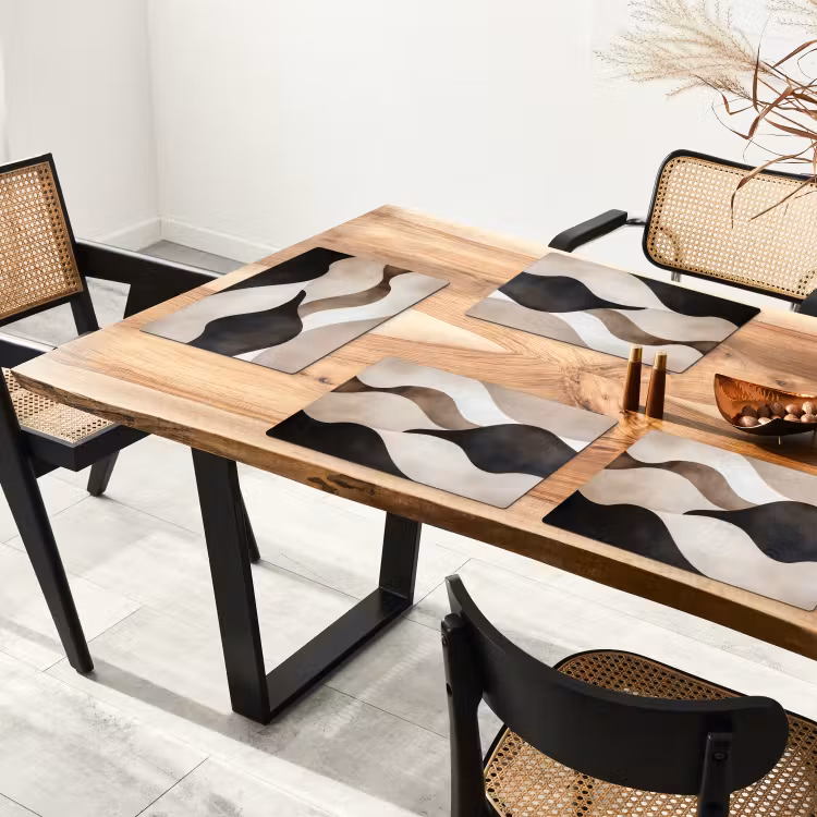 Placemat - 6 stuks - Golven - Abstract - Beige — 5