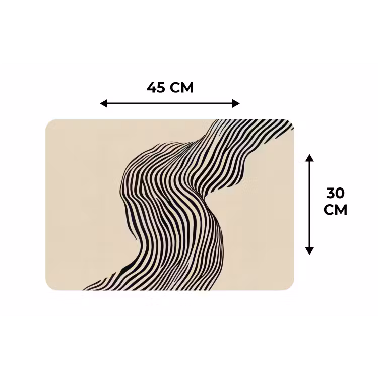 Placemat - 6 stuks - Golvend - Lijnen - Abstract - Silhouet — 3