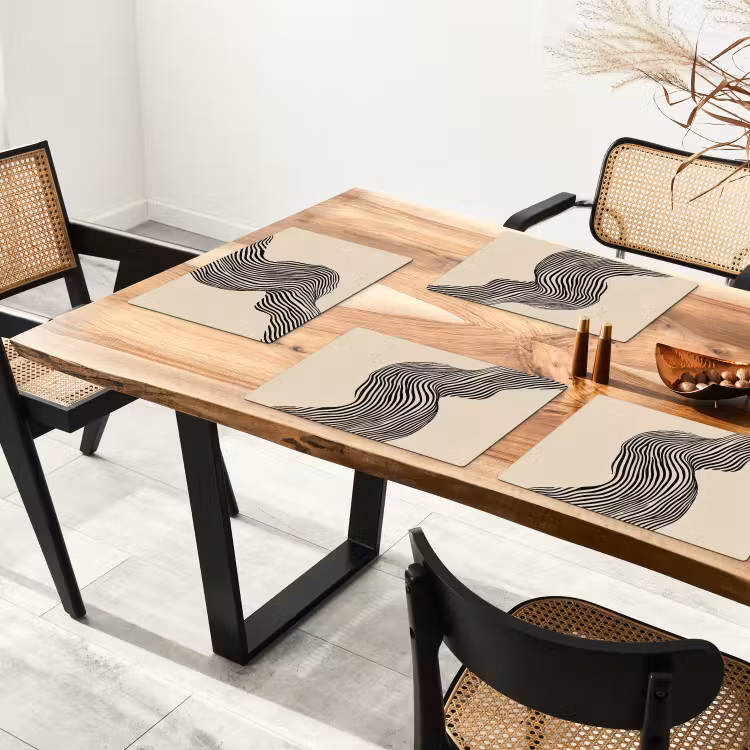 Placemat - 6 stuks - Golvend - Lijnen - Abstract - Silhouet — 5