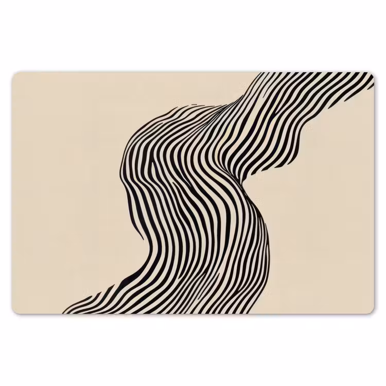 Placemat - 6 stuks - Golvend - Lijnen - Abstract - Silhouet — 7