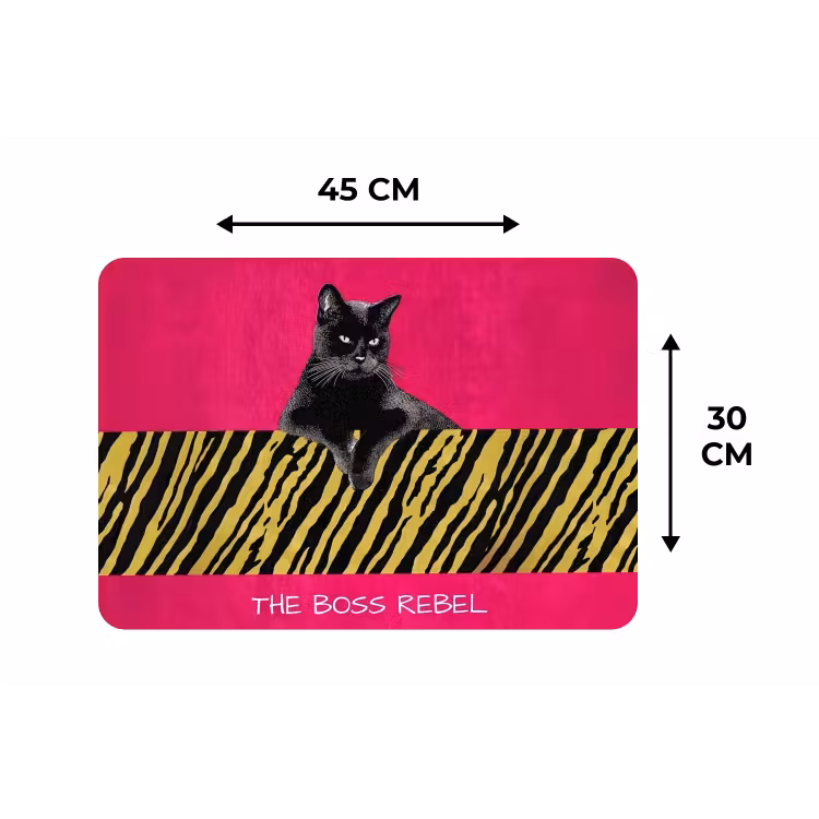 Placemat - 6 stuks - Kat - Baas - Roze - Tijgerprint — 3
