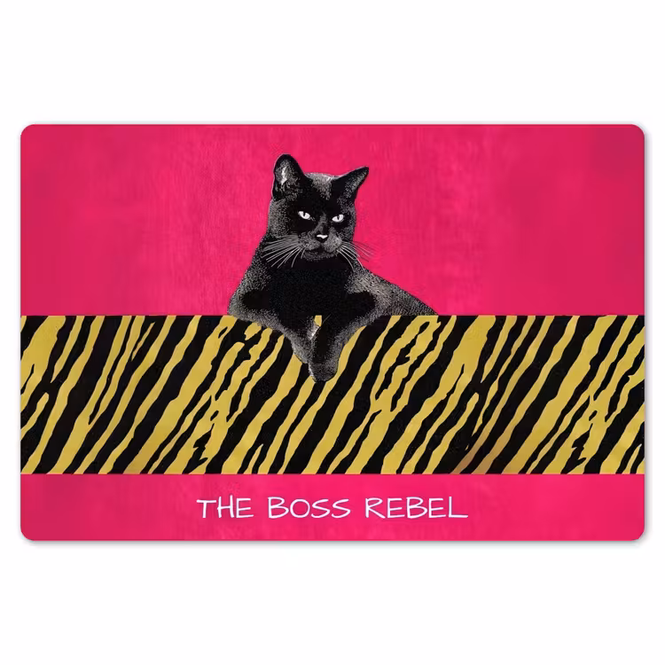 Placemat - 6 stuks - Kat - Baas - Roze - Tijgerprint — 7