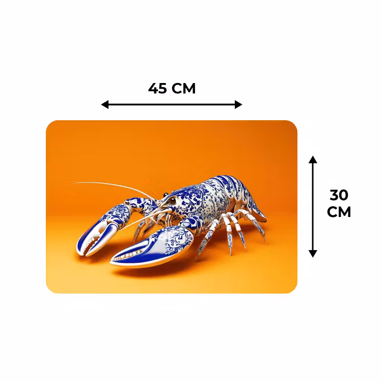 Placemat - 6 stuks - Kreeft - Delftsblauw - Schild - Stoer - Oranje — 3