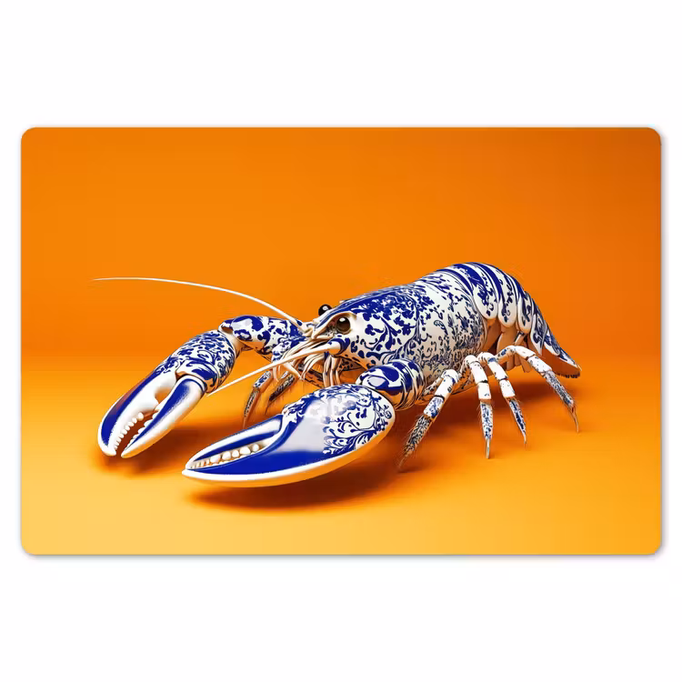 Placemat - 6 stuks - Kreeft - Delftsblauw - Schild - Stoer - Oranje — 7