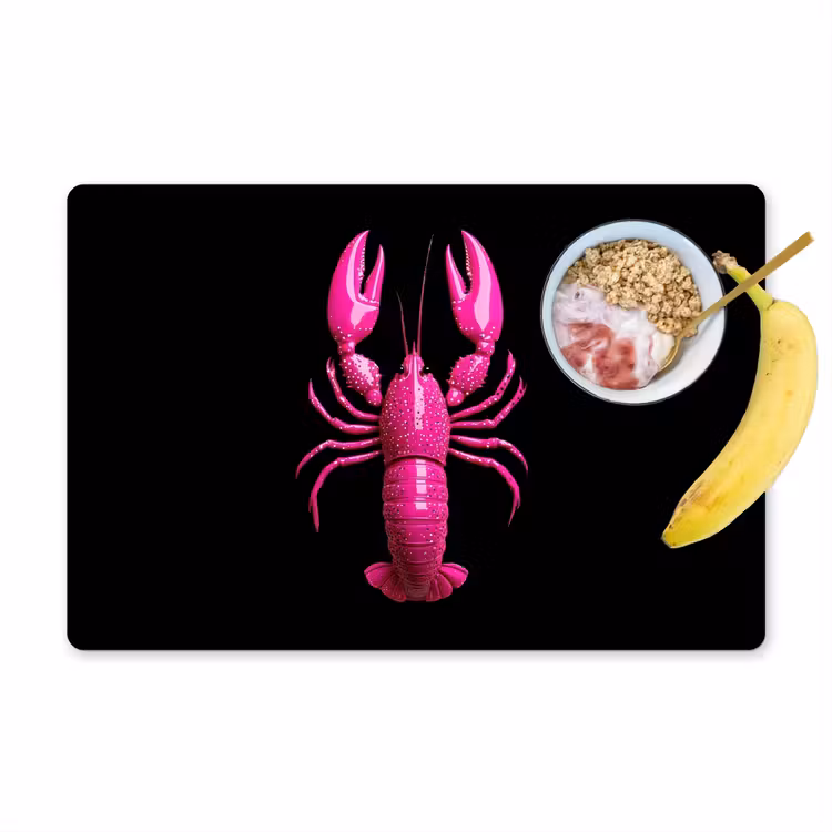 Placemat - 6 stuks - Kreeft - Felroze - Stippen - Opvallend — 1
